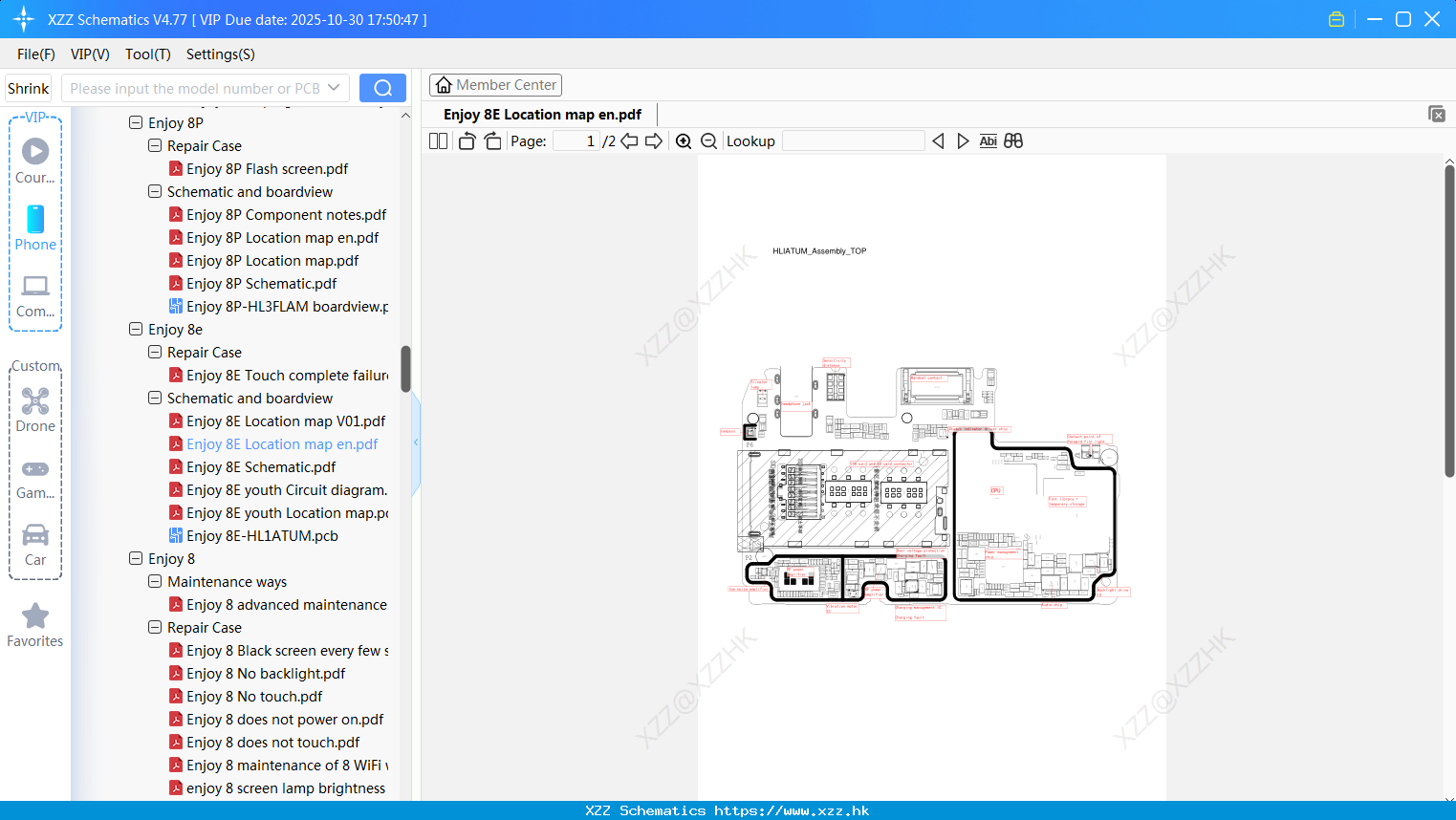 Huawei Enjoy 8E Location Map En